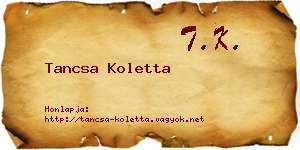 Tancsa Koletta névjegykártya